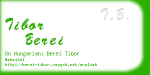 tibor berei business card